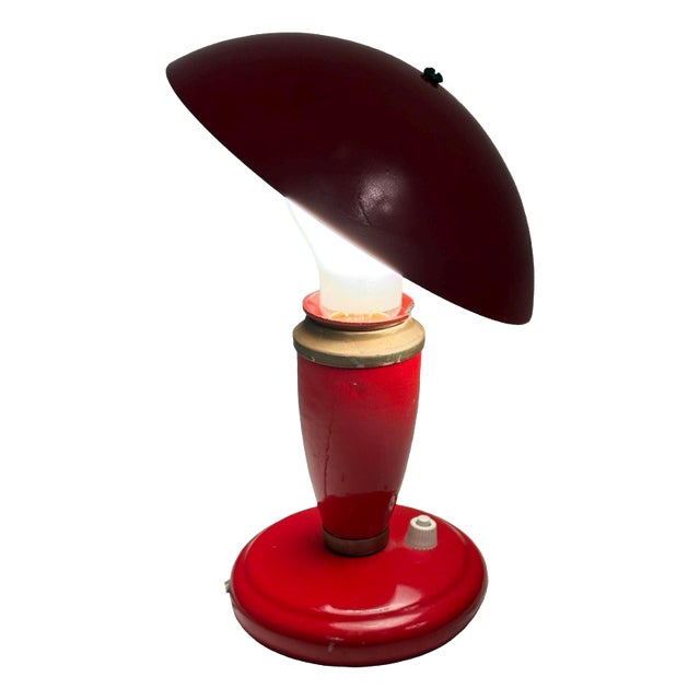 Vintage Space Age Mushroom Lamp with Clamped on Shade, 1960s For Sale