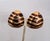 Ciner Vintage 1980s Signed Ciner Goldtone Brown Enamel Striped Clip Earrings-2 Pieces For Sale - Image 4 of 8