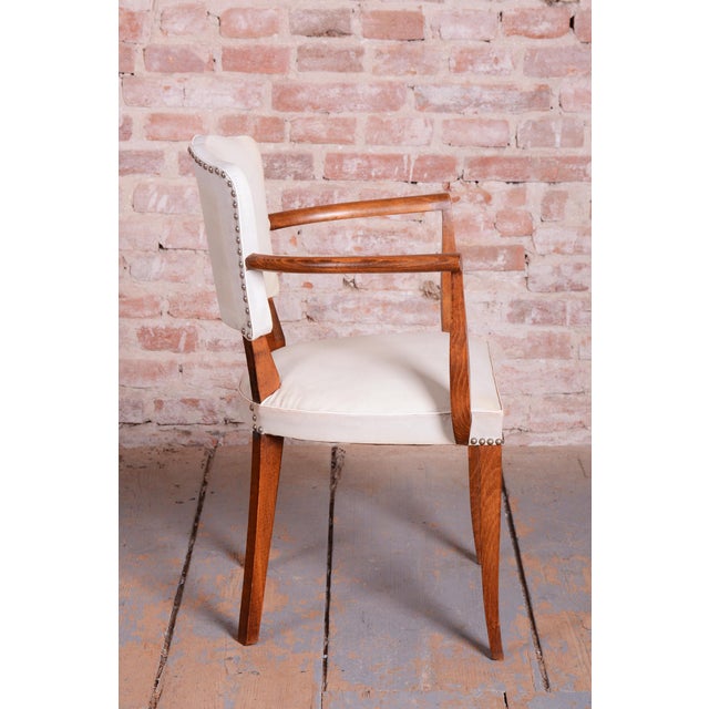 Jules Leleu Art Deco Beech Armchair from Jules Leleu, France, 1930s For Sale - Image 4 of 14