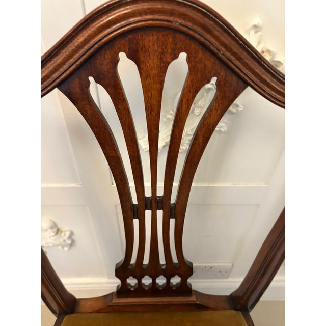 Antique Hepplewhite Mahogany Dining Chairs, 1920s, Set of 12 For Sale - Image 3 of 18