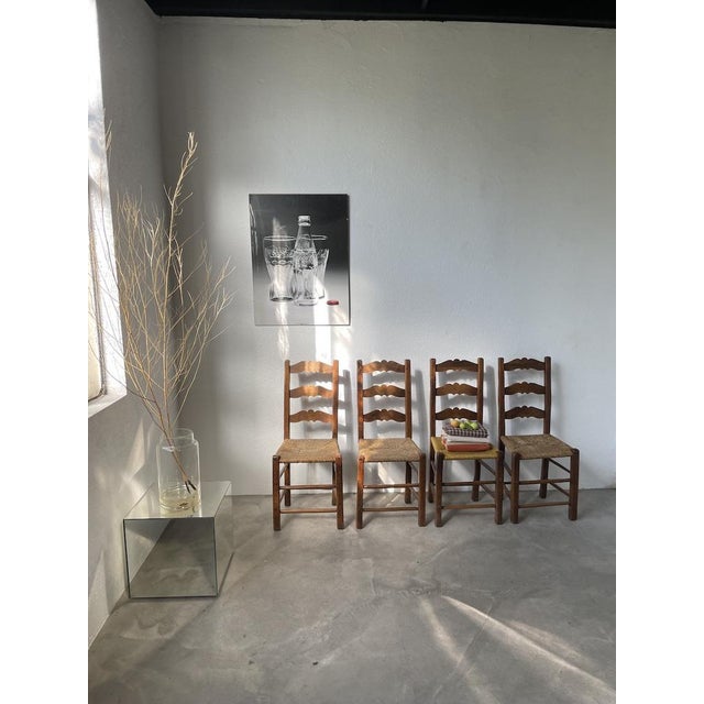 Rustic Handcrafted Oak Chairs, 1890s, Set of 4 For Sale - Image 11 of 18