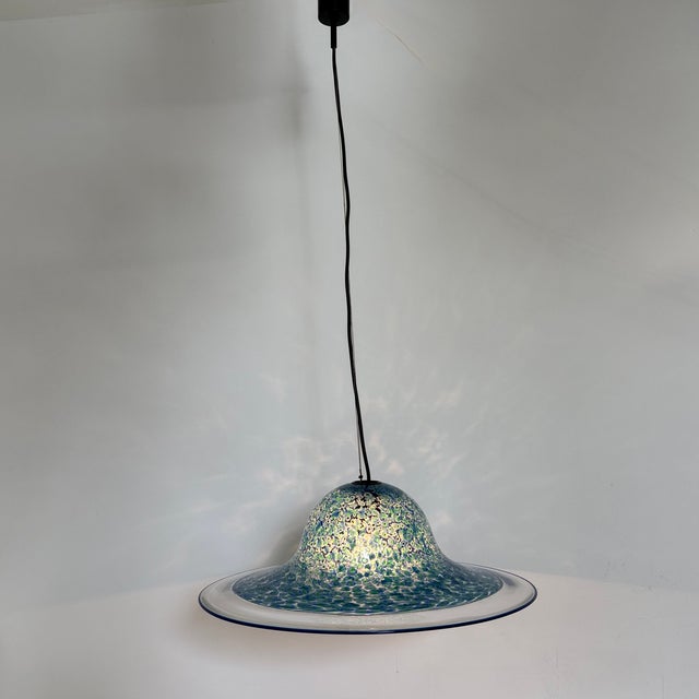 Neverrino Pendant Lamp in Blue Murano Glass by Gae Aulenti for Vistosi, Italy, 1970s For Sale - Image 11 of 18