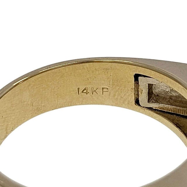 Gents Two Tone Gold Diamond Wedding Band, Size 9.5 For Sale - Image 4 of 5