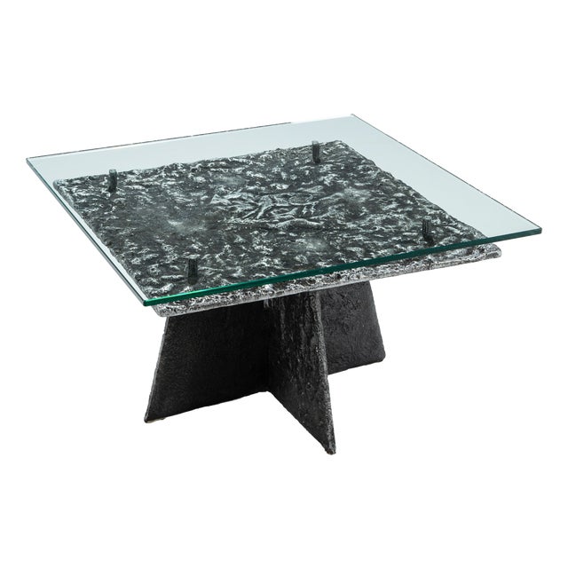 Brutalist Coffee Table in Aluminium, 1970s For Sale