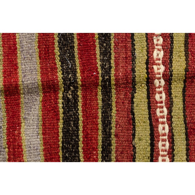 Mid 20th Century Handwoven Striped Tribal Runner For Sale - Image 4 of 10
