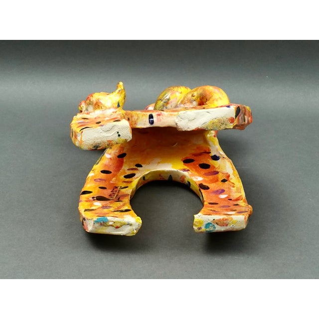 Ceramic Mid 20th Century Whimsical Signed Studio Art Pottery Ceramic Cat Figurine Sculpture For Sale - Image 7 of 8