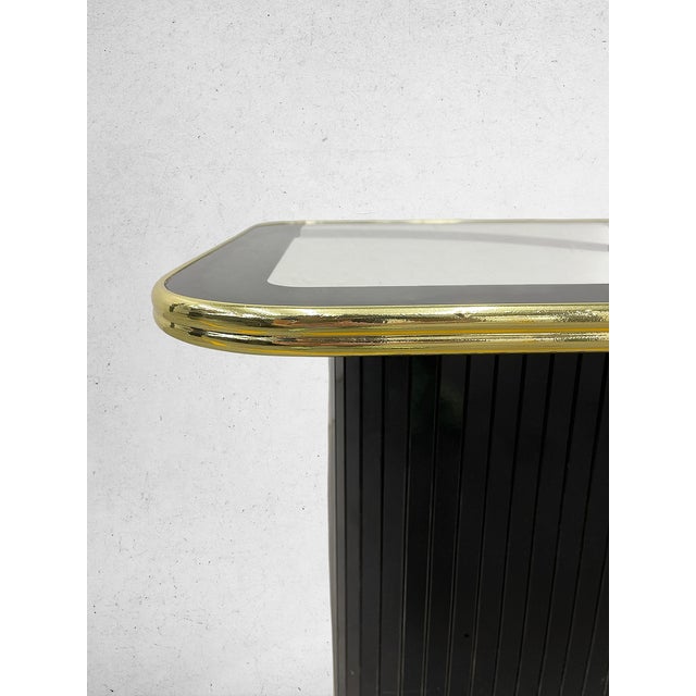 Art Deco Vintage 1994 Postmodern Art Deco Revival Side Table For Sale - Image 3 of 6