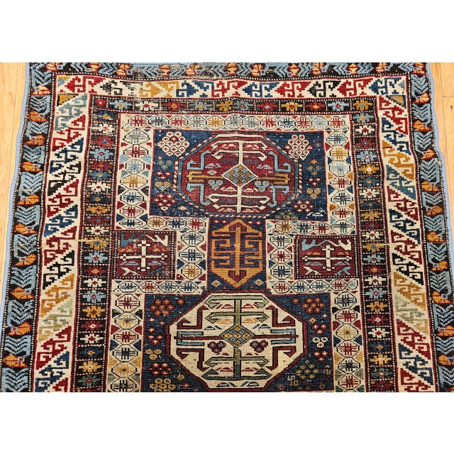 Antique Caucasian Shirvan Area Rug, Handwoven Wool, Geometric Medallion, 3' x 5' For Sale - Image 10 of 17