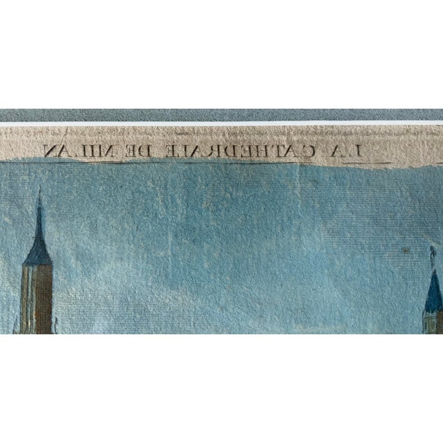 Antique Hand Colored Copper Engraving Milan Cathedral Louis Joseph Mondhare Paris 1770 For Sale - Image 11 of 12