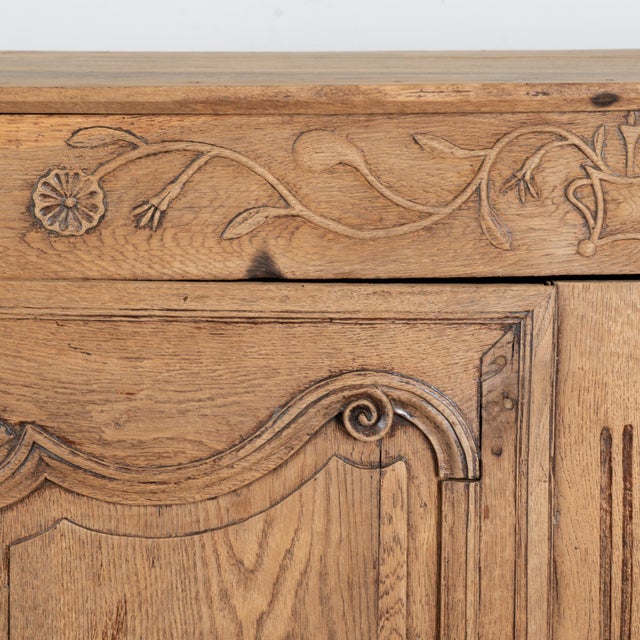 Brown Early 19th Century Tall French Bleached Oak Sideboard Buffet For Sale - Image 8 of 16