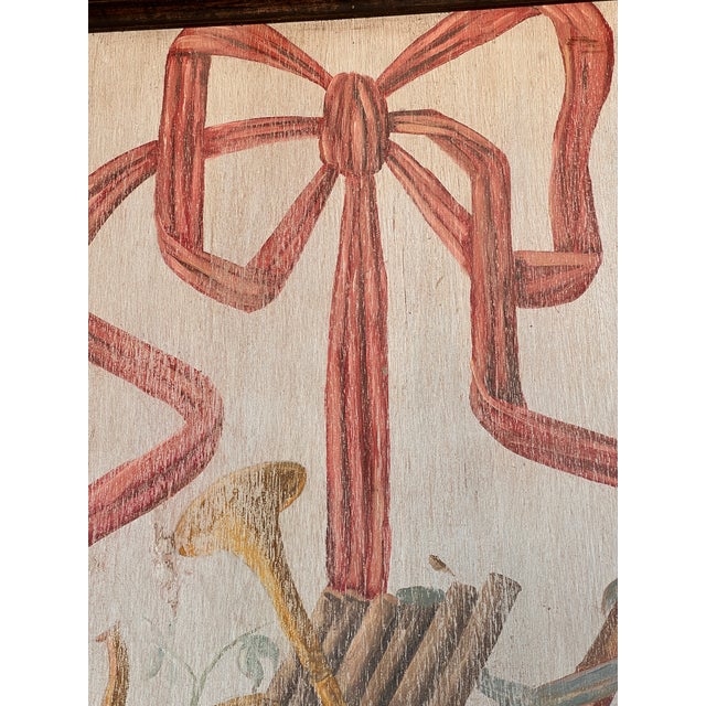 Mid 20th Century French Provincial Style Hand Painted Oil on Wood Large Trophy Painting Panel For Sale - Image 5 of 9