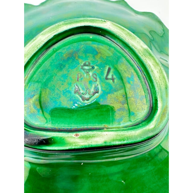 Antique Leaf Majolica Footed Dish For Sale In New Orleans - Image 6 of 11