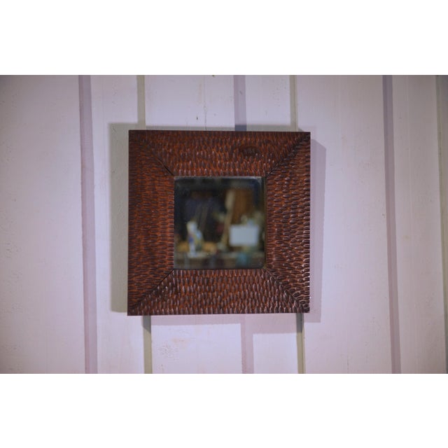 Brutalist Brutalist Gouge-Carved Mirror, 1970s For Sale - Image 3 of 5