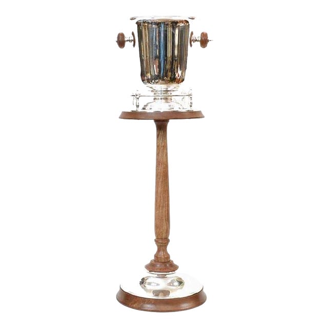 Art Deco Silver Plated Champagne Bucket Stand For Sale