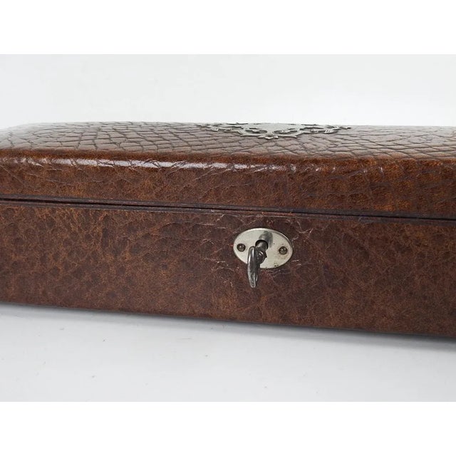 English 19th Century French Leather Glove Box For Sale - Image 3 of 11