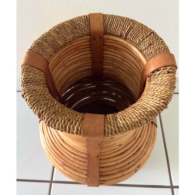 Vintage Coiled Pencil Reed Vase For Sale - Image 9 of 9