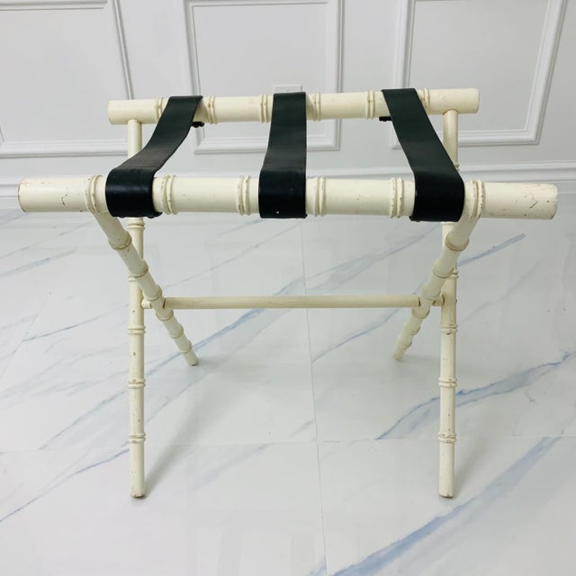 Vintage 1950’s Faux Bamboo Suitcase Luggage Rack For Sale - Image 10 of 10