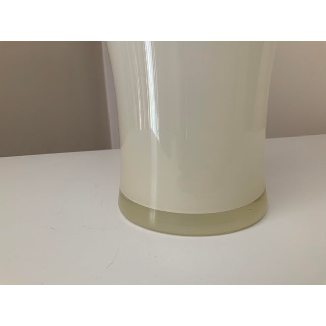 Art Nouveau Vintage White Glass Cased Vase For Sale - Image 3 of 5
