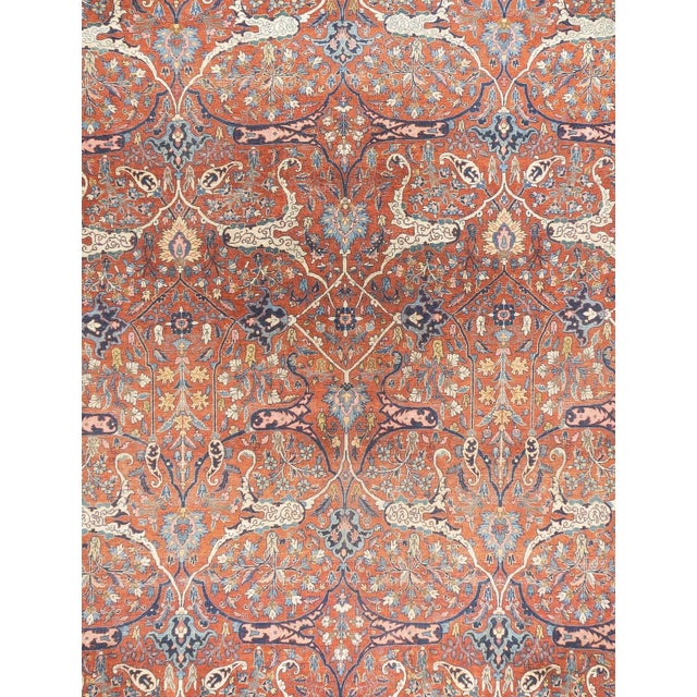 Fine Antique Persian Tehran Rug 8'8'' X 11'10'' For Sale In New York - Image 6 of 12
