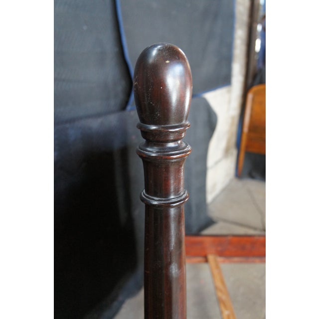 Wood Antique Mahogany Sheraton Style Full Size 4 Post Open Pediment Bed For Sale - Image 7 of 12