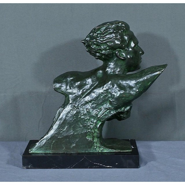 F. Focht, Art Deco Jean Mermoz Sculpture, 1930, Bronze For Sale - Image 10 of 16