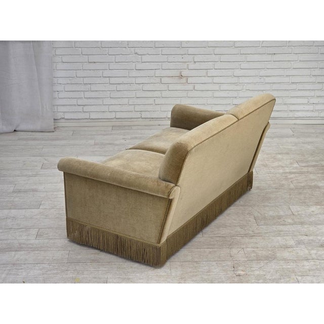 Danish 2-Seater Sofa in Green Furniture Velour, 1970s For Sale - Image 11 of 18