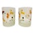 Adorable Set of 2 Culver Holiday Kittens Christmas Frosted Lowball Glasses For Sale