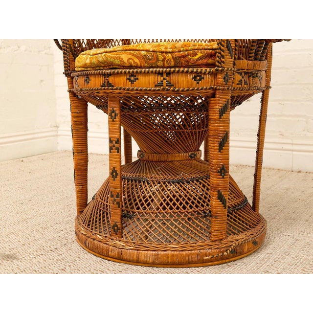 Vintage 1970s Wicker Peacock Chair For Sale In Los Angeles - Image 6 of 11