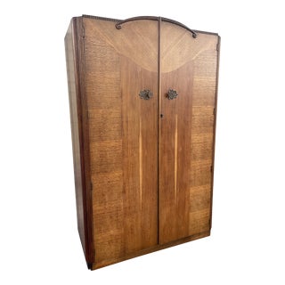Vintage Austinsuite Oak Double Wardrobe For Sale