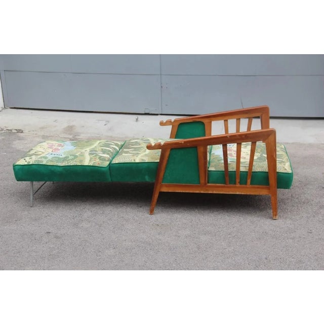 Italian Green Walnut Armchair, 1940s For Sale - Image 9 of 17