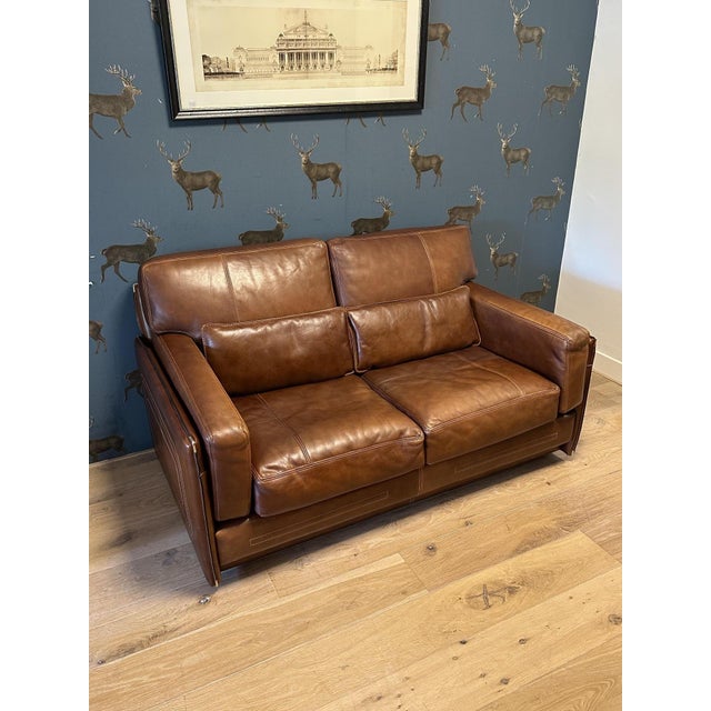 Buffalo Leather Two-Seater Sofa, 1990s For Sale - Image 10 of 10