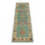 Kazak Runner 2’2” X 6′ Blue Wool Tribal Hand-Knotted Oriental Rug For Sale