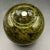 Murano Glass Apple Shaped Covered Bowl in Khaki Green with White Dots and Metal Gilded Holder from Cenedese For Sale - Image 5 of 11