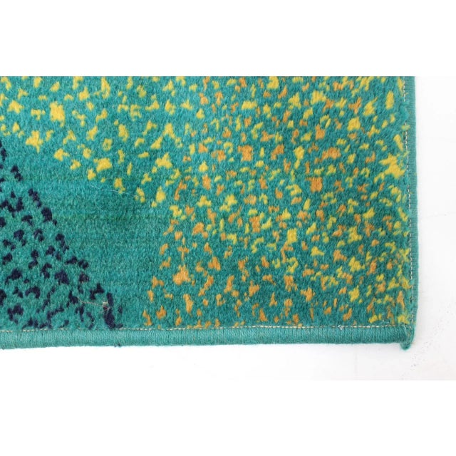 Mid-Century Modern Small Green Geometric Rug, 1970s For Sale - Image 3 of 5