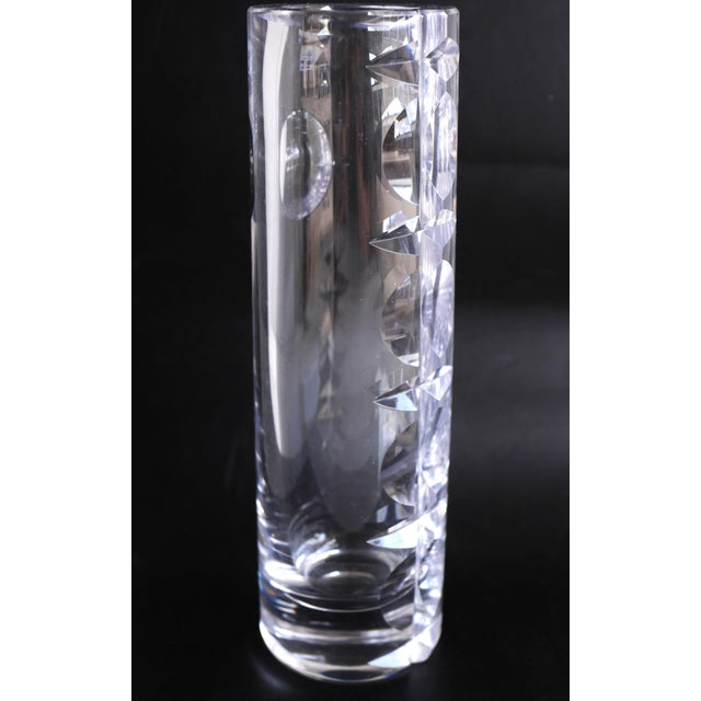 Mid-Century Modern Crystal Hand Cut Decorative Art Vase and Art Object by Mona Morales Schildt for Kosta, Sweden, 1960s, Set of 2 For Sale - Image 10 of 18