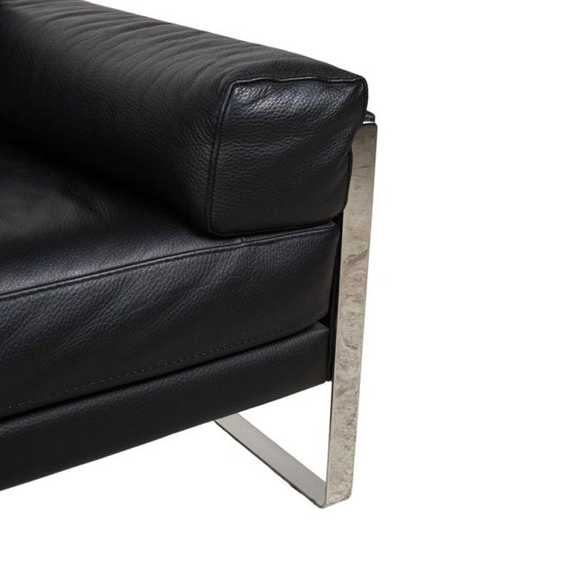 Black Romeo 2-Seater Sofa in Black Leather and Chrome from Calia For Sale - Image 8 of 17