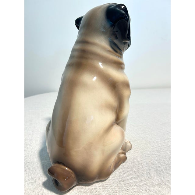 Ceramic MCM Italian Gumps Hand Painted Porcelain Pug For Sale - Image 7 of 8