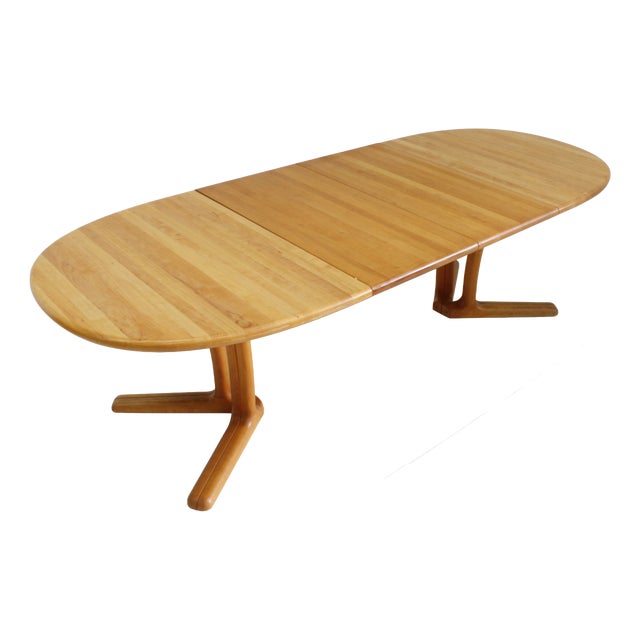 Vintage Danish Oval Extendable Dining Table from Dyrlund, 1960s For Sale