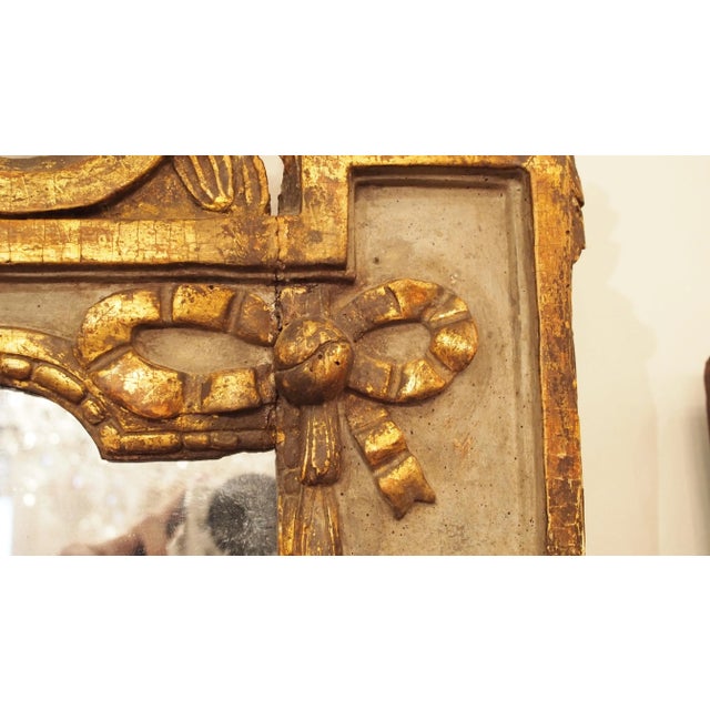 Dark Green Period Louis XVI Mirror With a Shell Cartouche For Sale - Image 8 of 10