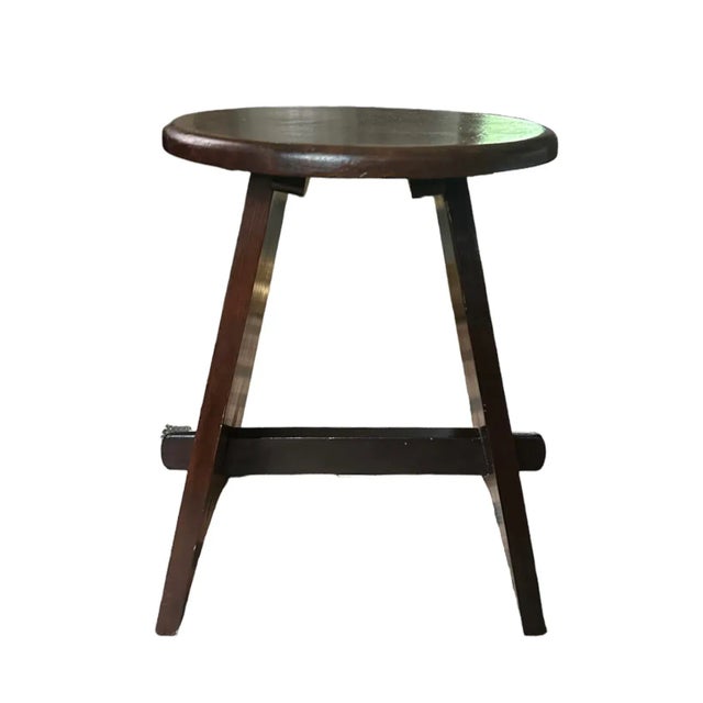 Antique Arts & Crafts / Mission Wood Splay Leg Stool With Mortise and Tenon Joinery, Circa 1915 For Sale In Dallas - Image 6 of 11