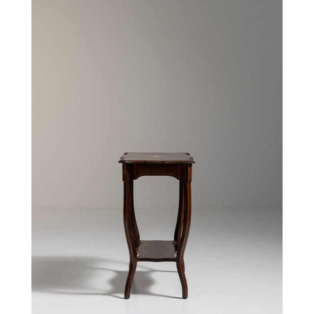 Wood 19th Century France Rich Walnut Brown Shaped-Apron Walnut Side Table For Sale - Image 7 of 11