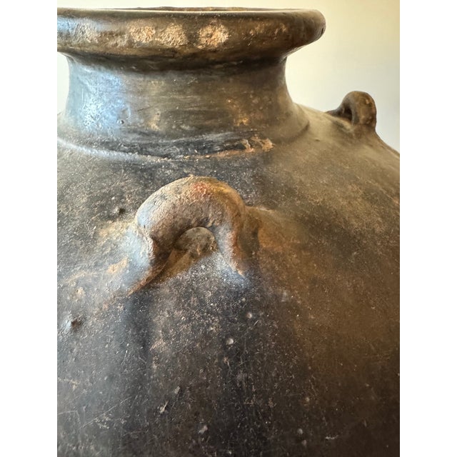Chinese Antique Chinese Brown Martaban 16".5 Ceramic Drip Glazed Storage Jar For Sale - Image 3 of 12