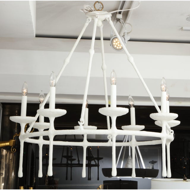 Bespoke Eight-arm plaster fixture in the Giacometti Manner. Please view our other listings for this piece in various...