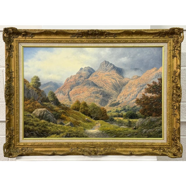 Sheep by River in Mountains of Lake District England - Original Oil on Canvas 1990 Circa For Sale - Image 18 of 18