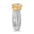 18K Yellow Gold Plated .925 Sterling Silver Diamond Cross Ring with Satin Finish (I-J Color, SI1-SI2 Clarity) - Ring Size 6 For Sale - Image 4 of 7
