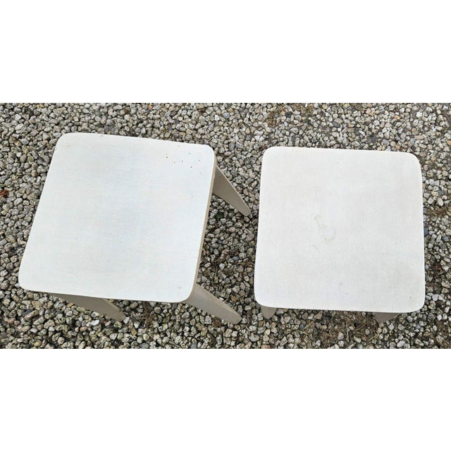 Set of White Wood Compass Feet Stools, 1950s For Sale - Image 6 of 8