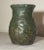 1980s Unique Vintage Handmade Signed 74 Green Glazed Wrinkle Crinkled Art Pottery Vase For Sale - Image 5 of 13
