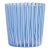 Marina White Stripe Glass Tumbler- Blue, Set of 6 For Sale