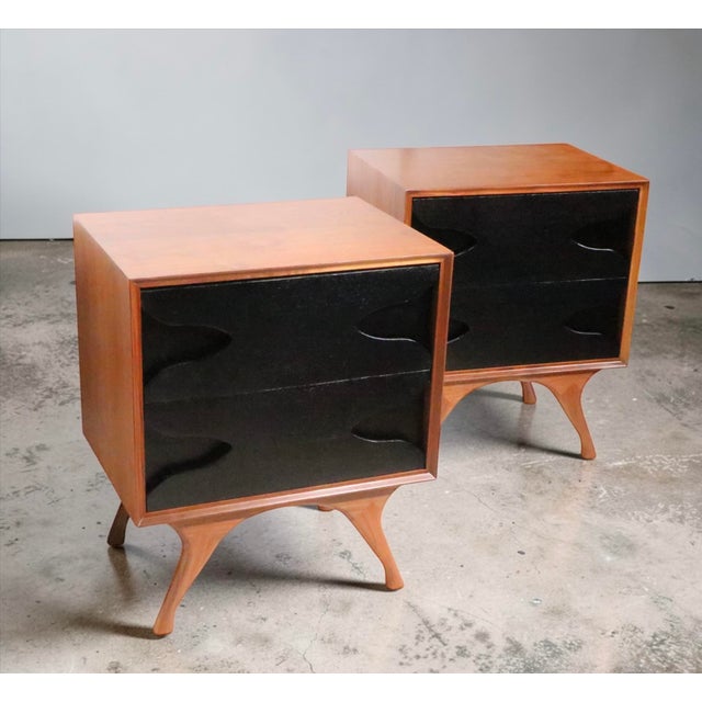 1950's Pair of Nightstands Newly Refinished For Sale - Image 15 of 17