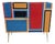 Two-Door Sideboard in Multicolor Glass, 1980s For Sale